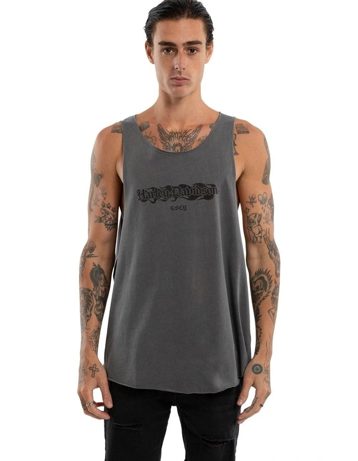 KSCY Harley Davidson Hopper Singlet in Grey