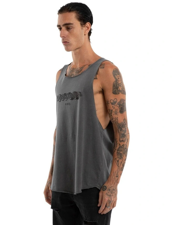 KSCY Harley Davidson Hopper Singlet in Grey