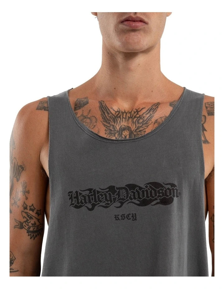 KSCY Harley Davidson Hopper Singlet in Grey