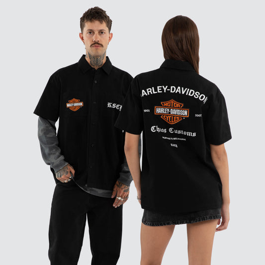 Customs Short Sleeve Mechanic Shirt Jet Black