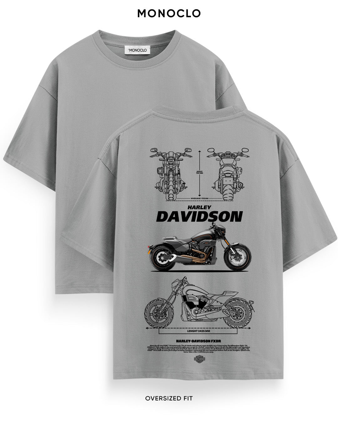 Футболка Monoclo Harley Davidson FXDR Blueprint