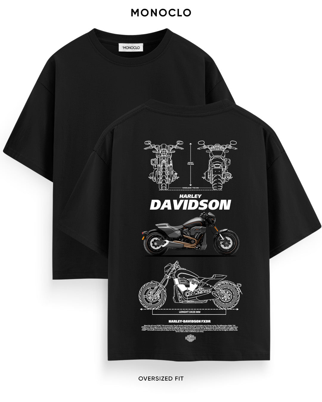 Футболка Monoclo Harley Davidson FXDR Blueprint